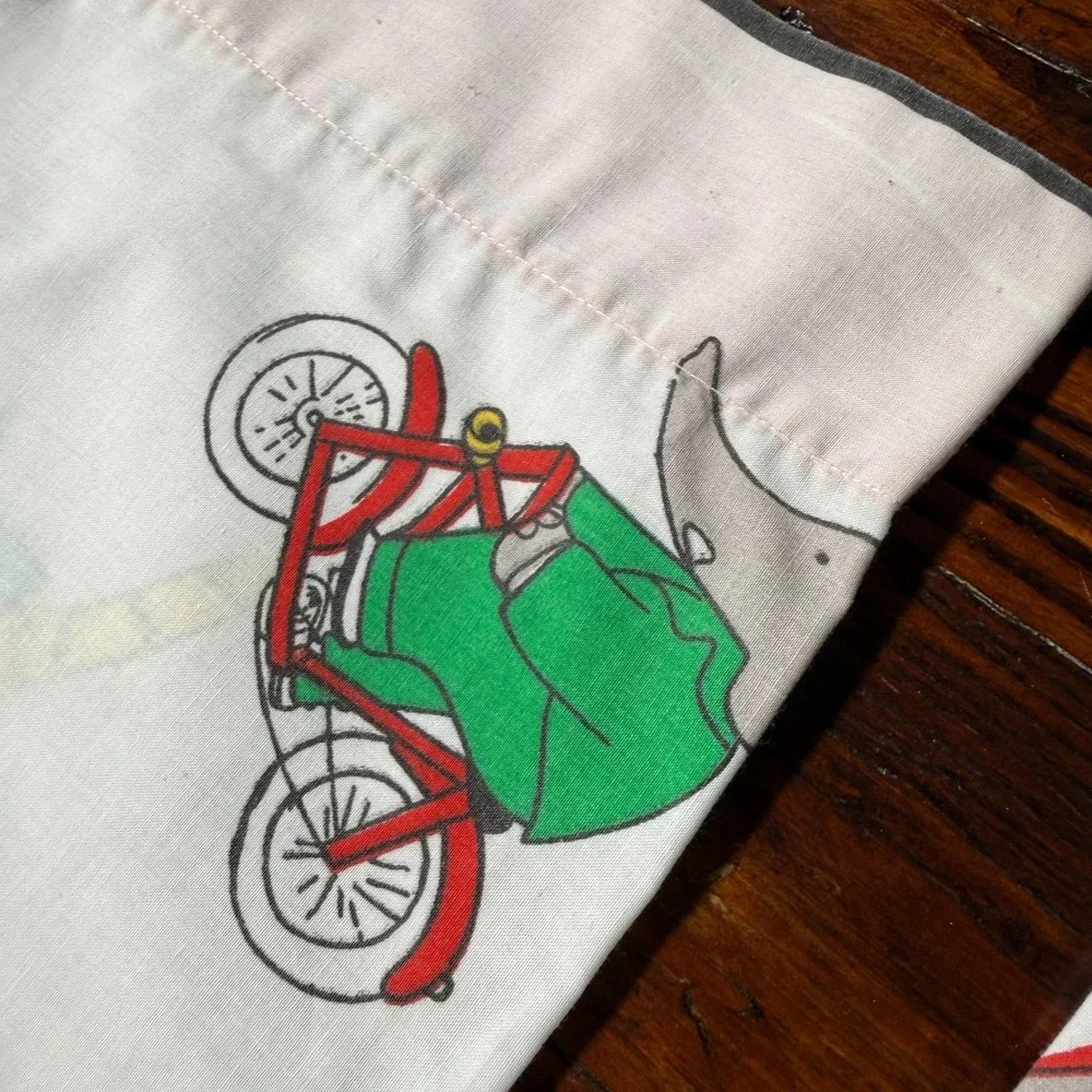 Vintage Babar the Elephant Pillowcase Set Kids Standard White Storybook Print